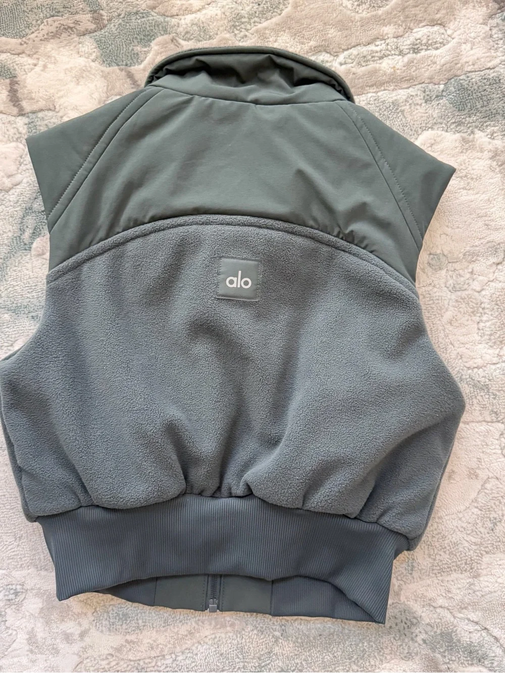 ALO Yoga  Fleece Zip Vest in Slate Green